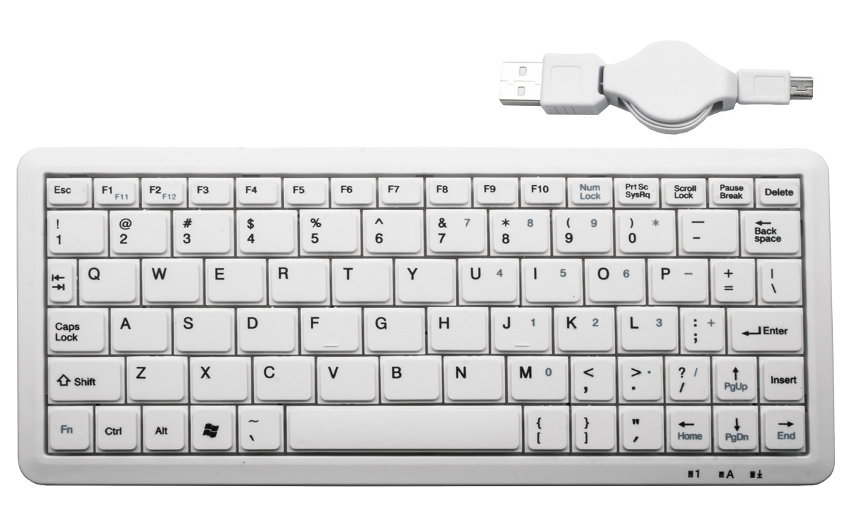 einstein™ Mini-USB-Tastatur weiß für NOVA5000 