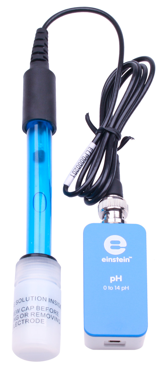 einstein™ ENPHF052 pH-Sensor & flache Elektrode, Messbereich 0 bis 14 pH, für Flüssigkeiten & Feststoffe